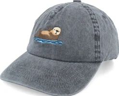 Floating & Chilling Beaver Black Dad Cap - Wild Spirit