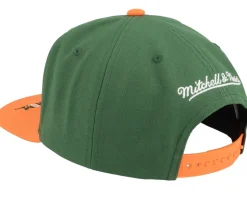 Florida A&M Logo Bill Green/Orange Snapback - Mitchell & Ness