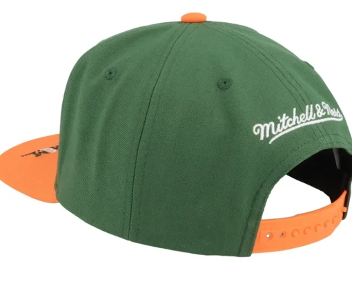 Florida A&M Logo Bill Green/Orange Snapback - Mitchell & Ness