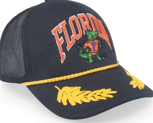 Florida Gators Gold Leaf Hwc Black Trucker - Mitchell & Ness