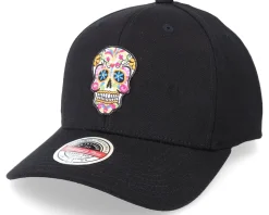 Flowers Skull Patch 110 Black Adjustable - Calaveras