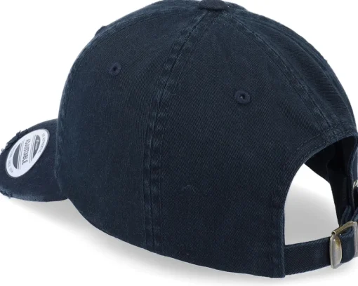 Flowers Skull Patch Black Destroyed Dad Cap - Calaveras