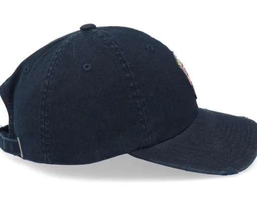 Flowers Skull Patch Black Destroyed Dad Cap - Calaveras