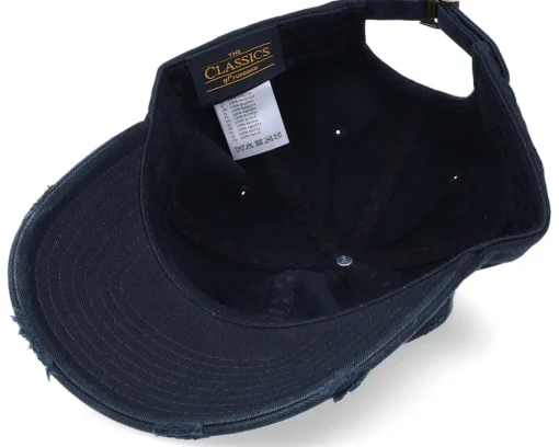 Flowers Skull Patch Black Destroyed Dad Cap - Calaveras