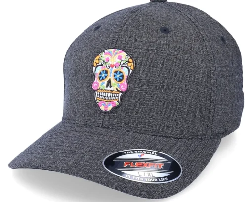Flowers Skull Patch Melange Grey - Flexfit