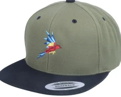Flying Paper Parrot Coyote Olive/Black Snapback - Origami