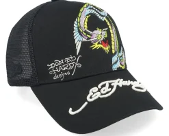 Flying Snake Black/Black A-Frame Trucker - Ed Hardy