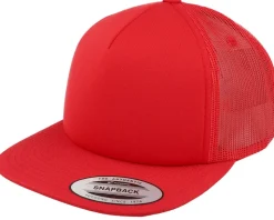 Foam Blank Flat Red Trucker - Yupoong