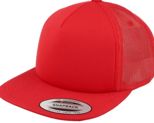 Foam Blank Flat Red Trucker - Yupoong