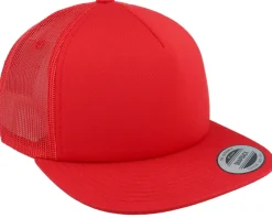 Foam Blank Flat Red Trucker - Yupoong
