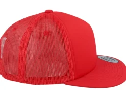 Foam Blank Flat Red Trucker - Yupoong
