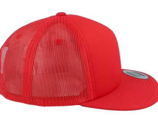 Foam Blank Flat Red Trucker - Yupoong