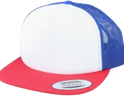 Foam Blank Flat White/Royal/Red Trucker - Yupoong