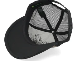 Foam-backed Poly Mesh Black/Khaki Trucker - John Deere