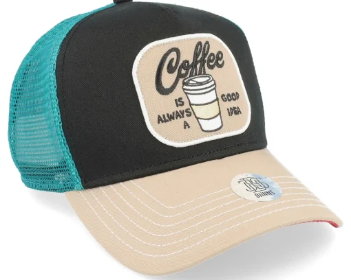 Food Coffee Black/Turquoise Trucker - Djinns