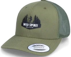 Forest Walker Logo Olive Trucker - Wild Spirit