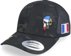 France Army Skull Multicam Black Trucker - Army Head