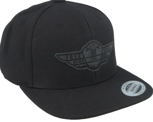 Free Soul Biker Black Patch Black Snapback - Born To Ride