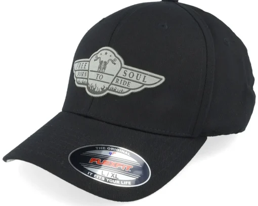 Free Soul Biker Grey Patch Black Flexfit - Born To Ride