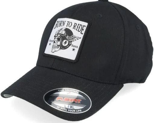 Free Soul Skull Patch Black Flexfit - Born To Ride