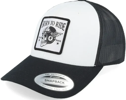 Free Soul Skull Patch Black/White Trucker - Born To Ride