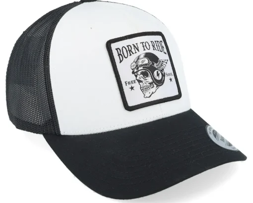 Free Soul Skull Patch Black/White Trucker - Born To Ride