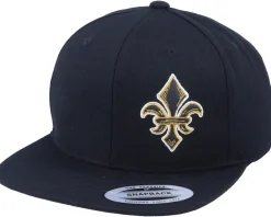 French Lily Applique Black Snapback - Iconic
