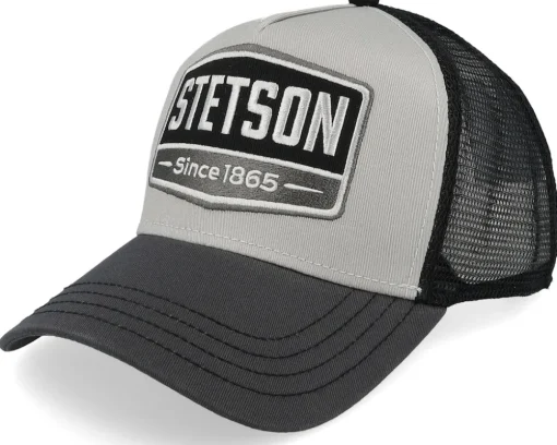 Gasoline Grey/Black A-Frame Trucker - Stetson