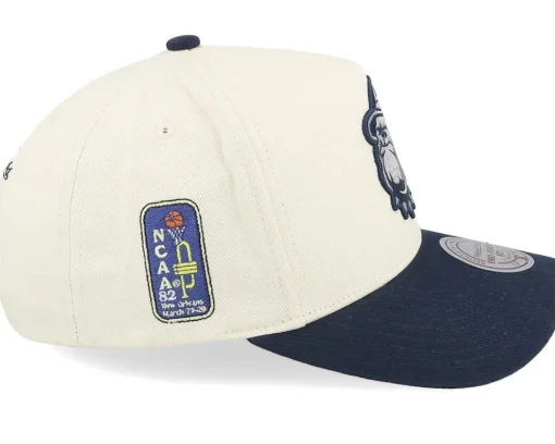 Georgetown Hoyas Final Four Pro Crown Ceam/Navy A-frame Adjustable - Mitchell & Ness