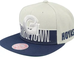 Georgetown Hoyas Half & Half Navy/Grey Snapback - Mitchell & Ness