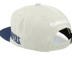 Georgetown Hoyas Half & Half Navy/Grey Snapback - Mitchell & Ness