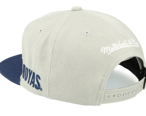 Georgetown Hoyas Half & Half Navy/Grey Snapback - Mitchell & Ness
