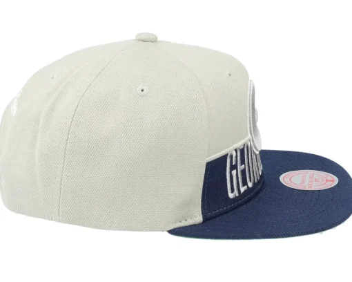 Georgetown Hoyas Half & Half Navy/Grey Snapback - Mitchell & Ness