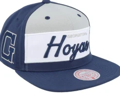 Georgetown Hoyas Retro Sport V Navy Snapback - Mitchell & Ness