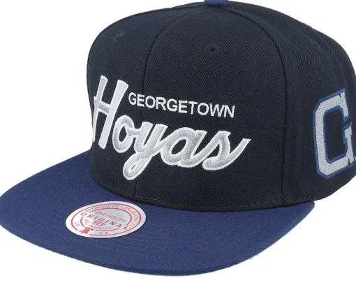 Georgetown Hoyas Team Script 2.0 Black Snapback - Mitchell & Ness