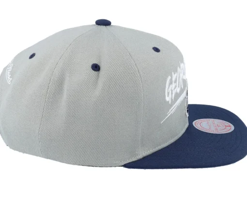 Georgetown Hoyas Transcript Grey/Navy Snapback - Mitchell & Ness