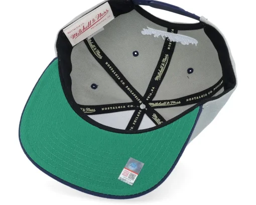 Georgetown Hoyas Transcript Grey/Navy Snapback - Mitchell & Ness