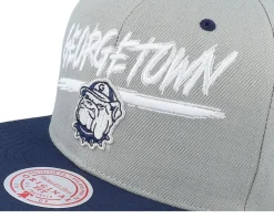 Georgetown Hoyas Transcript Grey/Navy Snapback - Mitchell & Ness