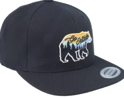 Go Outside Bear Black Snapback - Wild Spirit