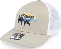 Go Outside Bear Khaki/White Trucker - Wild Spirit