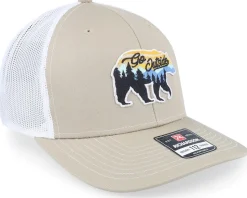 Go Outside Bear Khaki/White Trucker - Wild Spirit