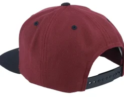 Golden Crest Maroon/Black/Gold Snapback - Bearded Man