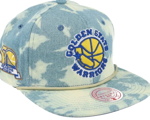 Golden State Warriors Acid Wash Hwc Blue Snapback - Mitchell & Ness