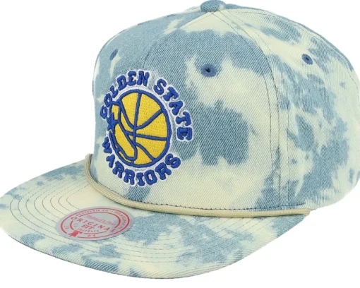 Golden State Warriors Acid Wash Hwc Blue Snapback - Mitchell & Ness