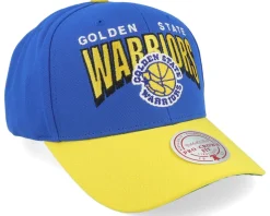 Golden State Warriors Boom Text Pro Blue/Yellow Adjustable - Mitchell & Ness