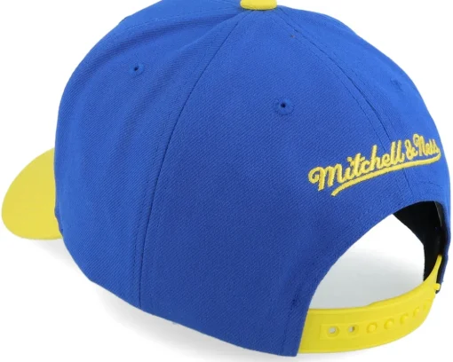 Golden State Warriors Boom Text Pro Blue/Yellow Adjustable - Mitchell & Ness
