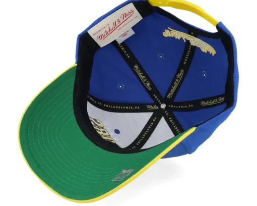 Golden State Warriors Boom Text Pro Blue/Yellow Adjustable - Mitchell & Ness