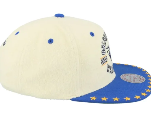 Golden State Warriors Dune Royal Off White/Blue Snapback - Mitchell & Ness