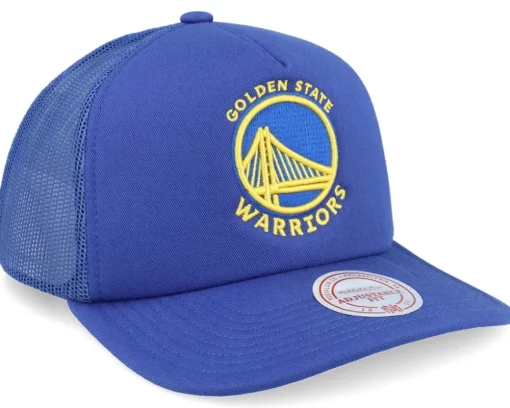 Golden State Warriors Evergreen Blue Trucker - Mitchell & Ness