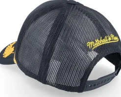Golden State Warriors Gold Leaf Black Trucker - Mitchell & Ness